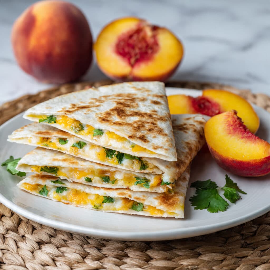 Sweet and Savory Peach Quesadillas Recipe