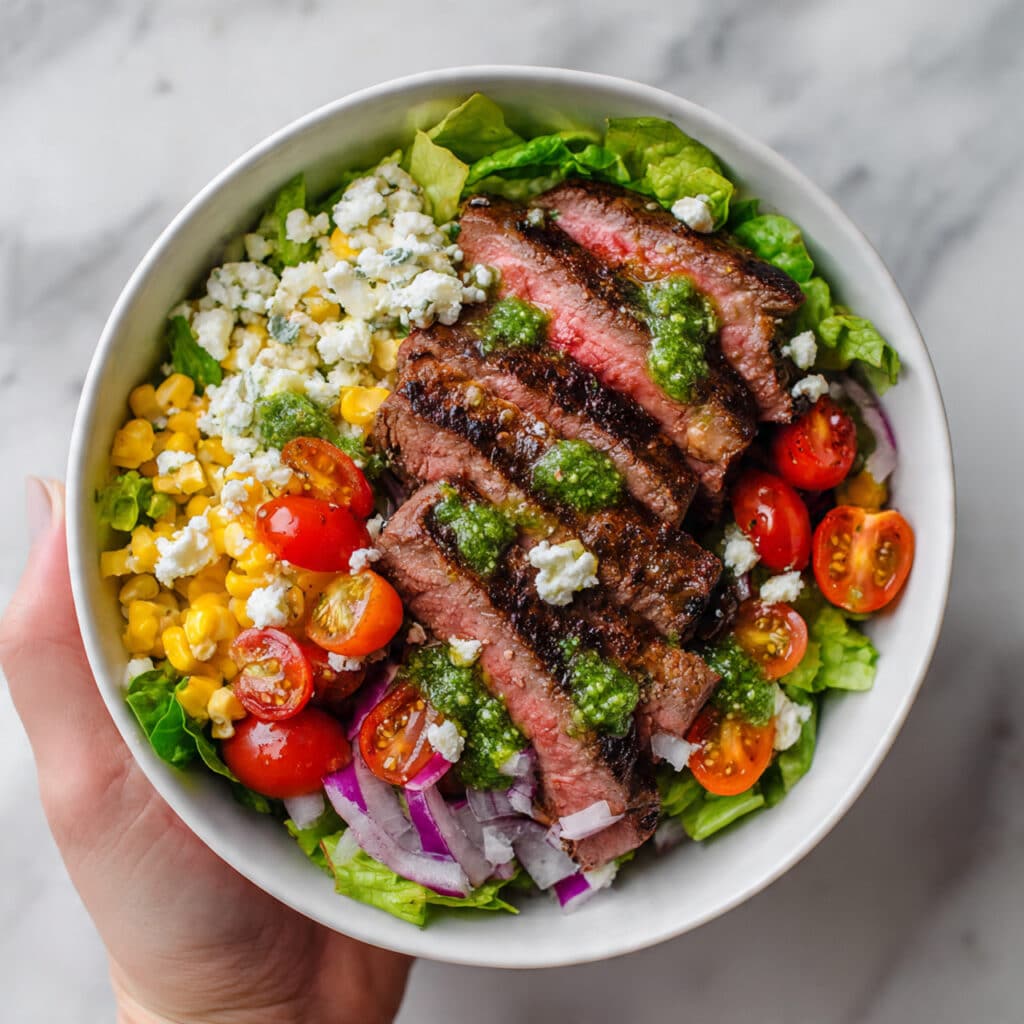 Grilled Flank Steak Salad with Feta and Balsamic Vinaigrette Recipe