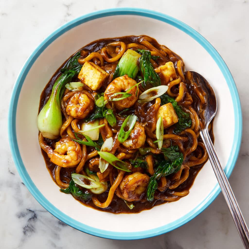 Asian Saucy Shrimp Udon Noodles in 15 Minutes Recipe