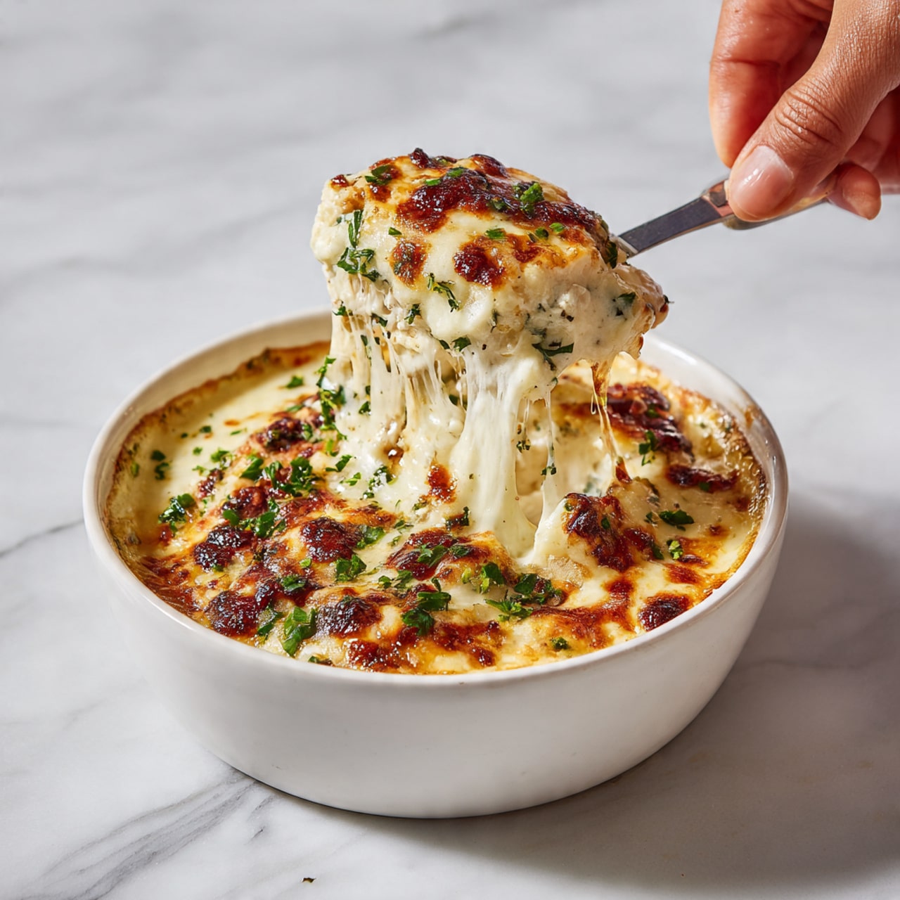 Spinach Chicken Casserole with Cream Cheese and Mozzarella Recipe