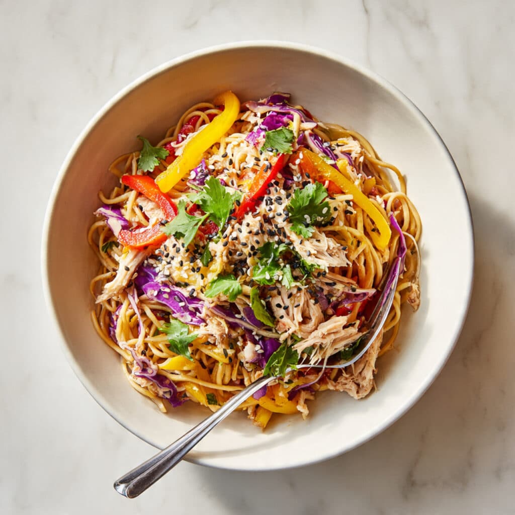 Shredded Chicken and Cabbage Soba Recipe
