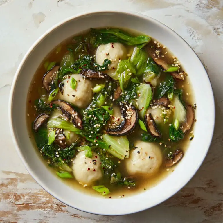 Potsticker Soup with Mushrooms & Bok Choy Recipe
