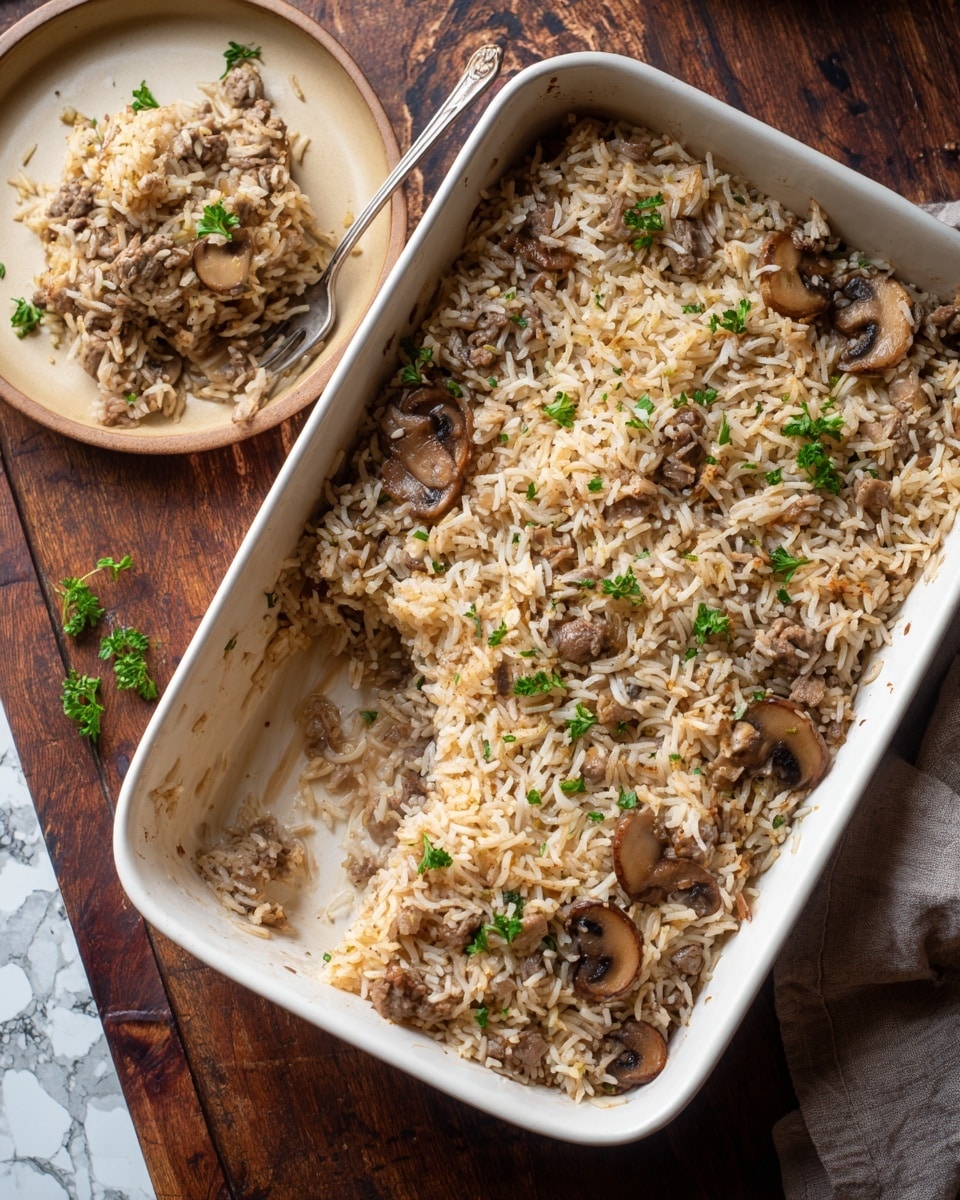 Steak and Mushroom Baked Rice Recipe