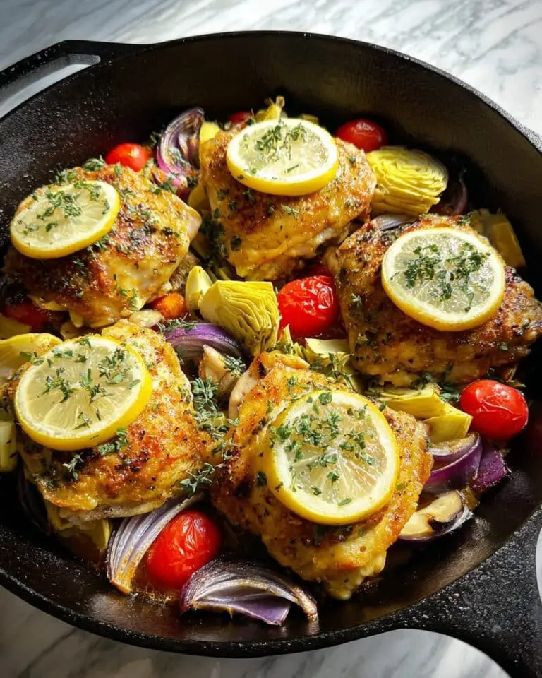 Zesty Mediterranean Lemon Chicken with Artichokes and Olives Recipe