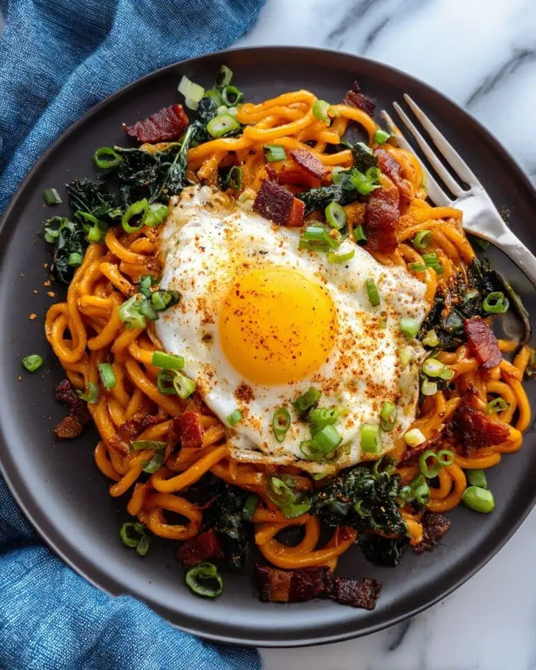 Cheesy Kimchi Bacon Udon (Super Addictive) Recipe