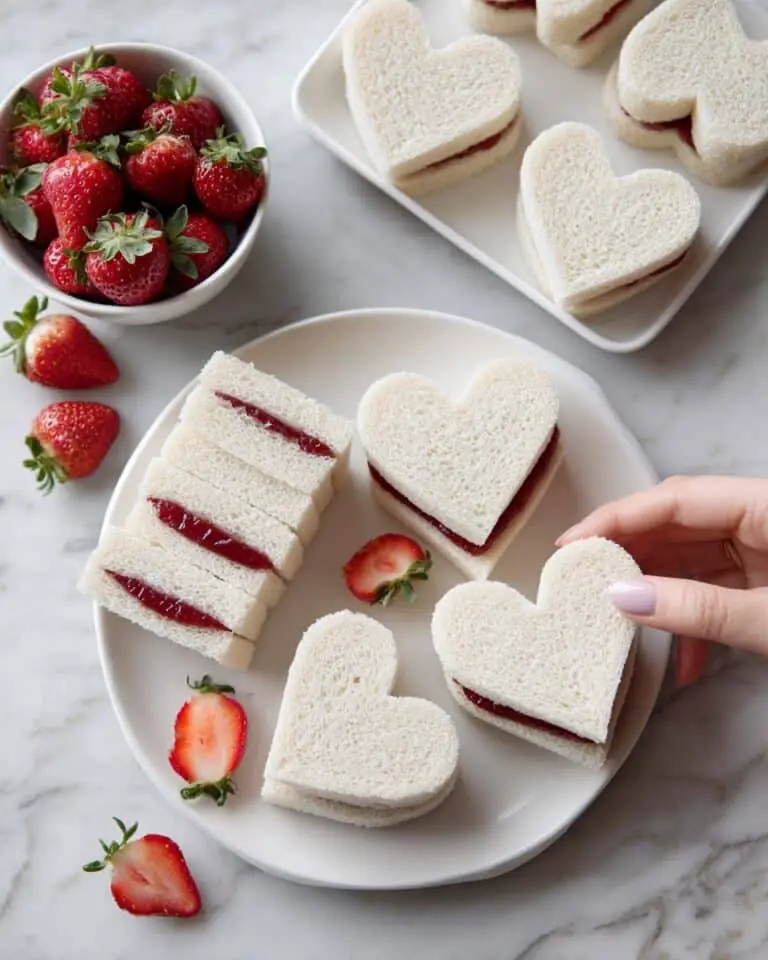 Heart-Shaped Strawberry Cream Icebox Sandwiches Recipe