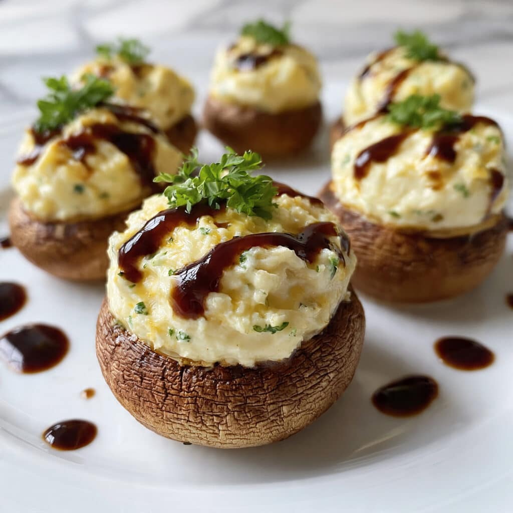 Stuffed Mushrooms with Cream Cheese, Parmesan, and Parsley Recipe