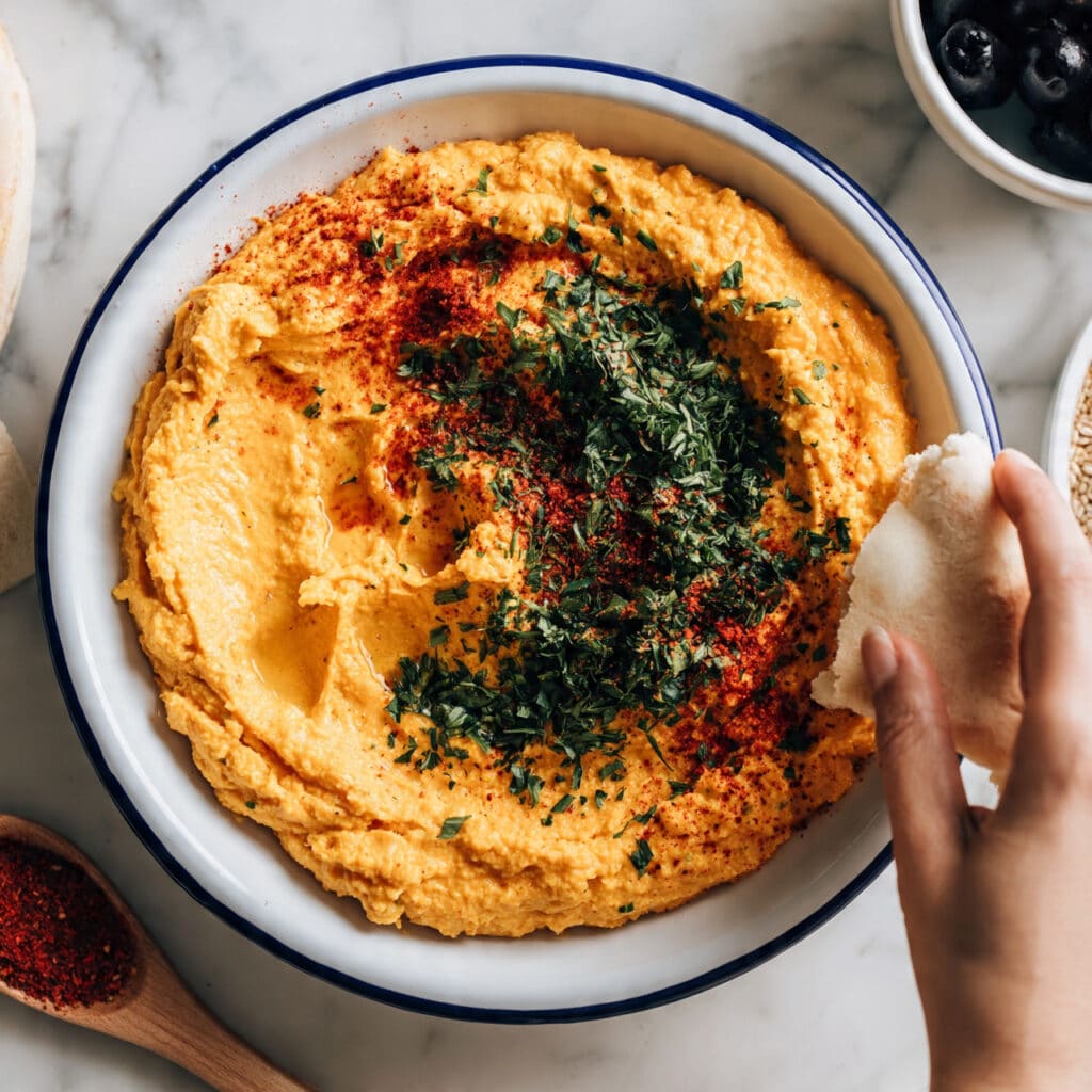 Pumpkin Hummus: A Spiced Fall Dip with Tahini and Pumpkin Purée Recipe