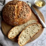 No-Knead Seeded Honey Oat Artisan Bread Recipe