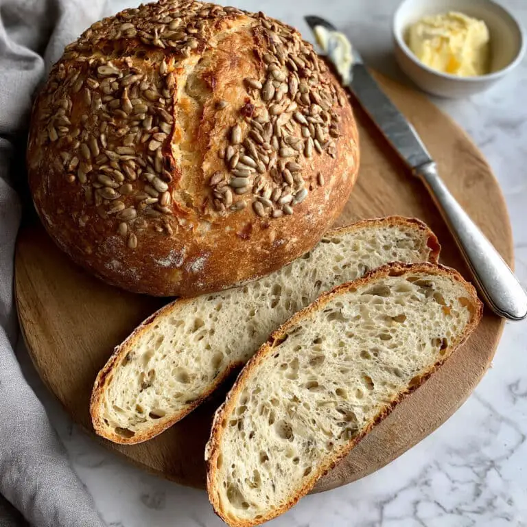No-Knead Seeded Honey Oat Artisan Bread Recipe