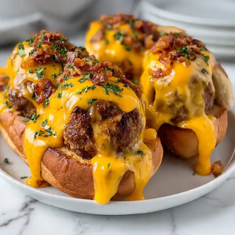 Bourbon BBQ Beef Cheeseburger Meatball Subs Recipe