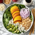 Summer Peach Spinach Salad with Avocado Recipe