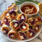Spicy Noodle Spring Rolls with Peanut Dipping Sauce Recipe