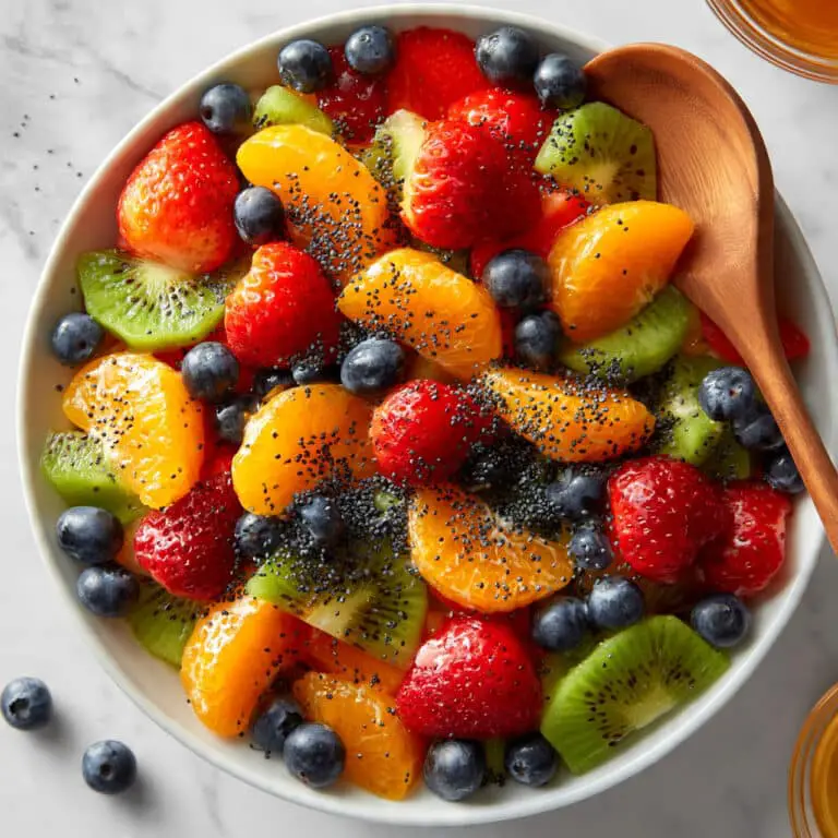 Fresh Fruit Salad with Honey-Lime Poppy Seed Dressing Recipe