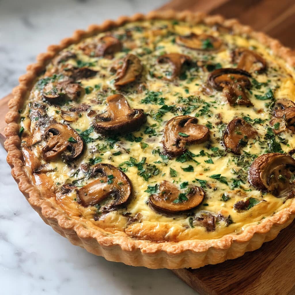 Mini Mushroom and Arugula Quiches Recipe