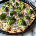 Broccoli White Pizza with Creamy Ricotta and Mozzarella Recipe