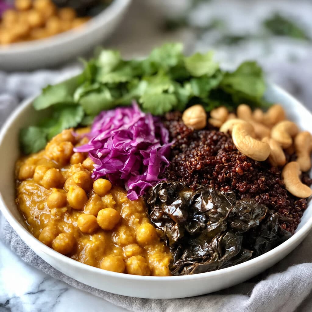 Chickpea Buddha Bowl with Roasted Chickpeas, Veggies, and Tahini Dressing Recipe