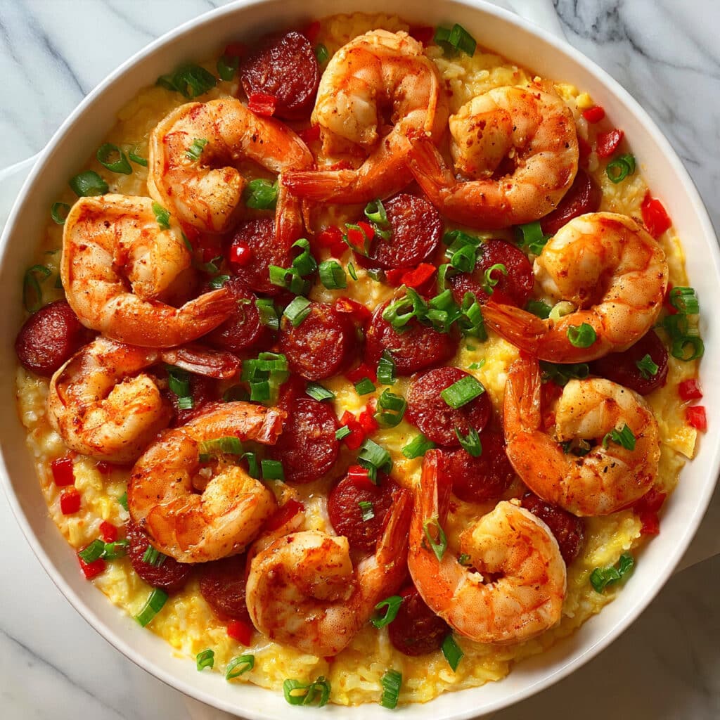 Hearty Cajun Jambalaya with Chicken, Shrimp, and Sausage Recipe