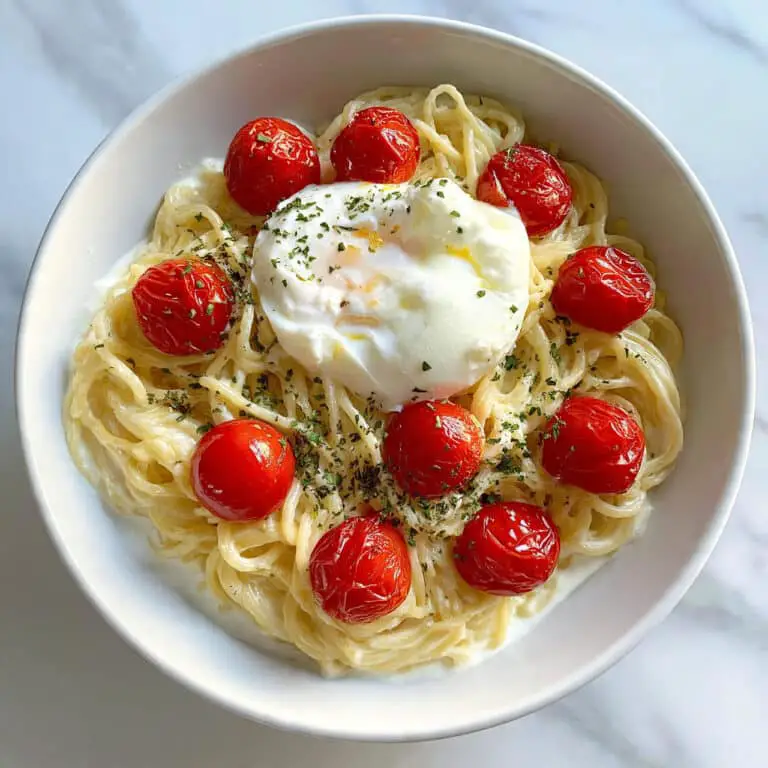 Chicken Spaghetti with Burrata and Lemon Butter Garlic Sauce Recipe