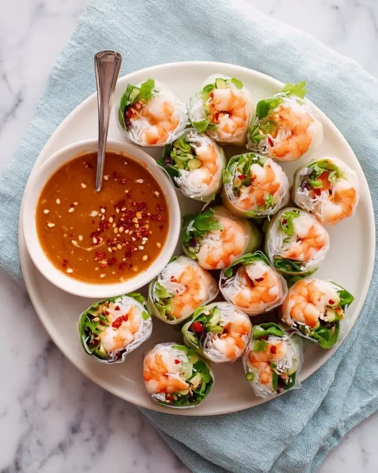 Vietnamese Summer Rolls with Shrimp and Peanut Dipping Sauce Recipe