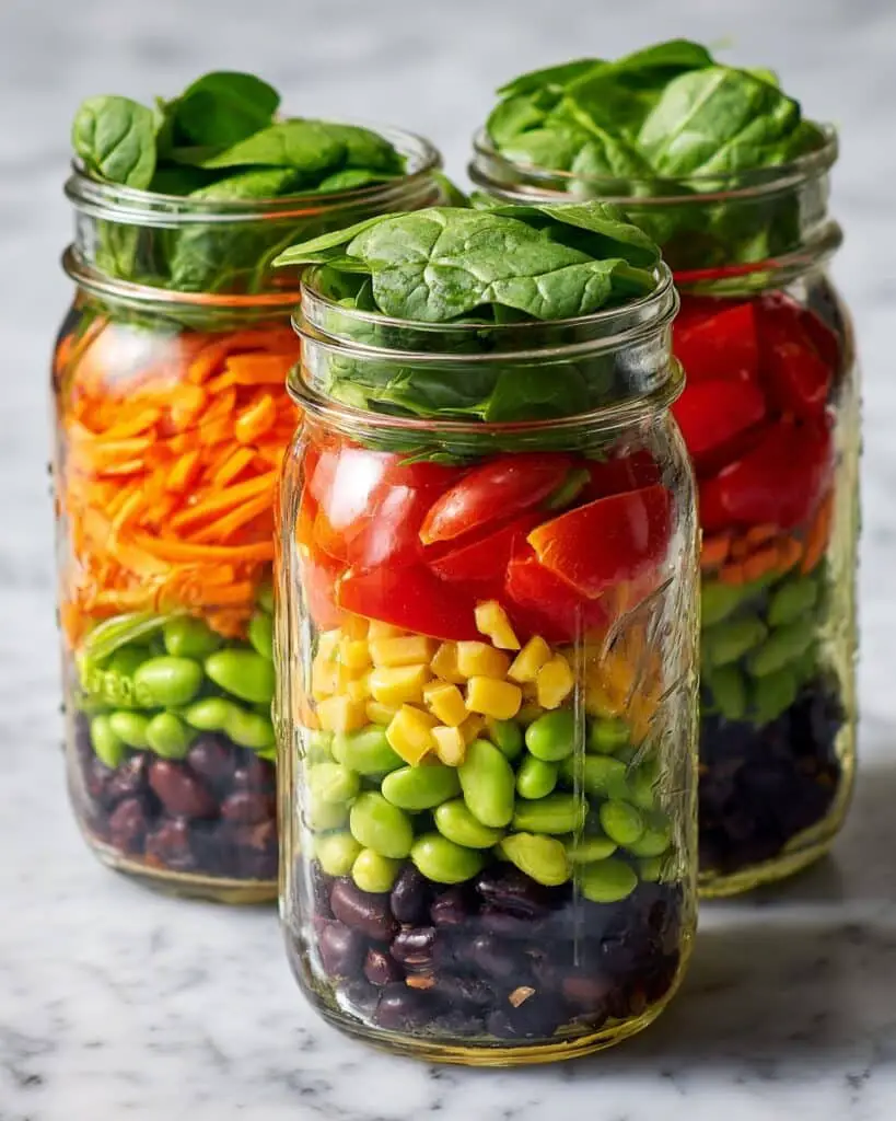 Colorful Mason Jar Salads Recipe