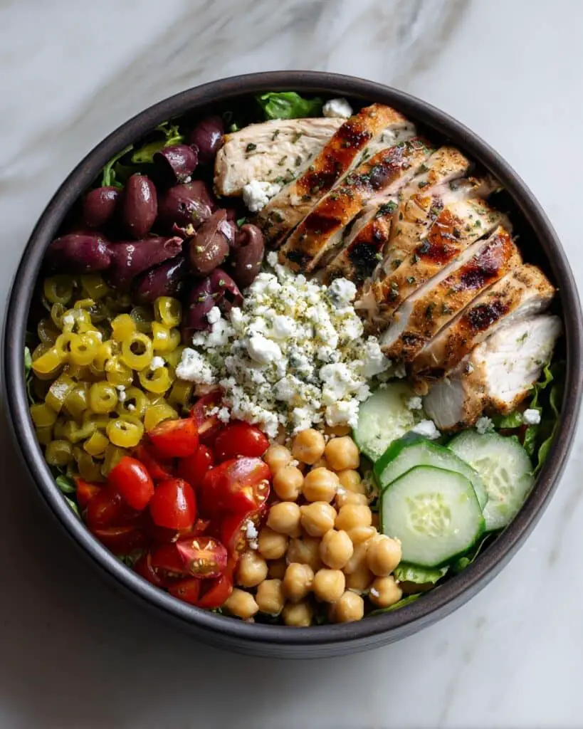 Mediterranean Grain Bowl with Chickpeas, Feta, and Lemon Herb Dressing Recipe