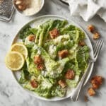Smoky Caesar Salad with Grilled Lemons and Homemade Croutons Recipe