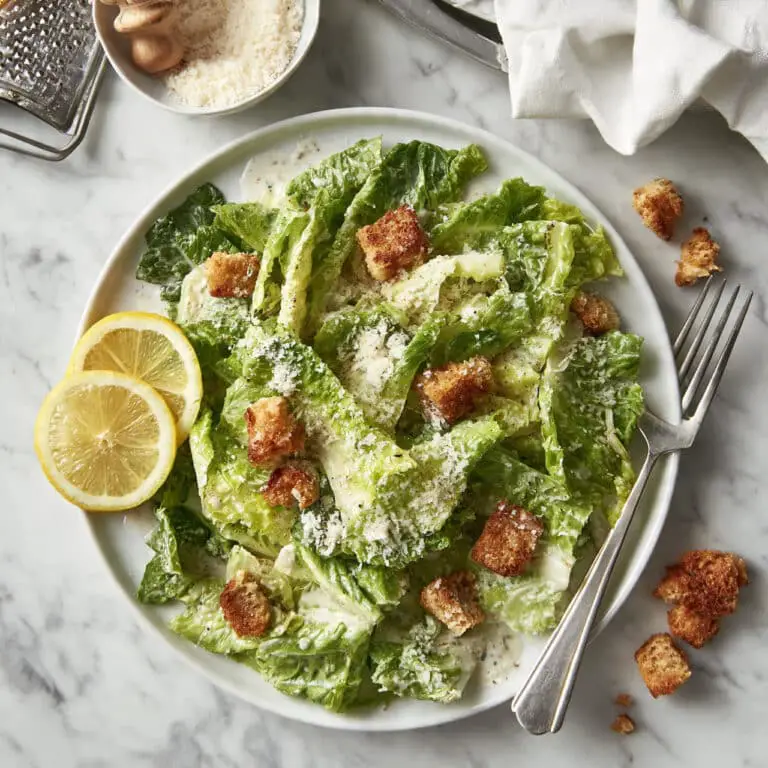 Smoky Caesar Salad with Grilled Lemons and Homemade Croutons Recipe