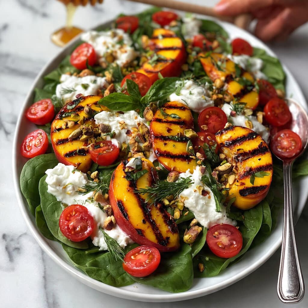 Grilled Peach and Burrata Salad Recipe