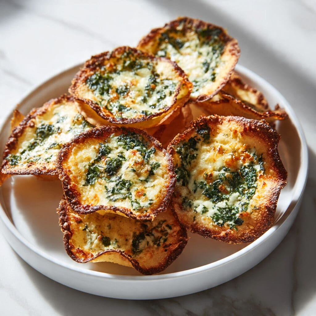 Mediterranean Spinach Feta Crisps Recipe