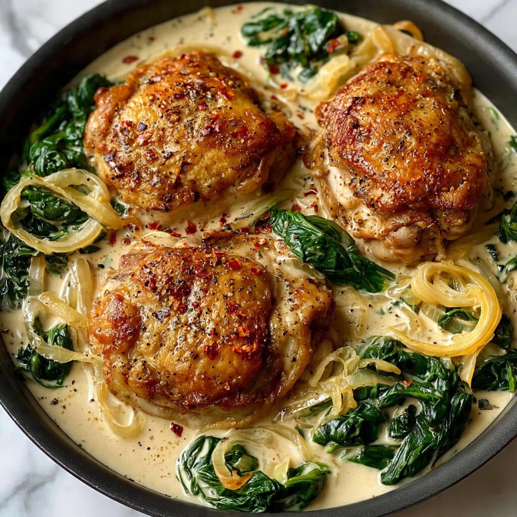 Creamy Garlic Parmesan Chicken with Spinach Recipe