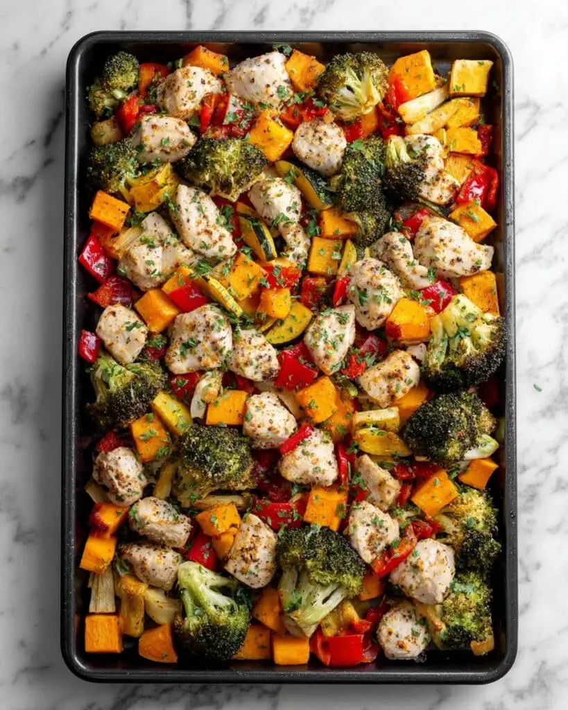 Sheet Pan Chicken with Rainbow Vegetables Recipe