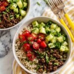 Middle Eastern Inspired Ground Beef Bowls Recipe