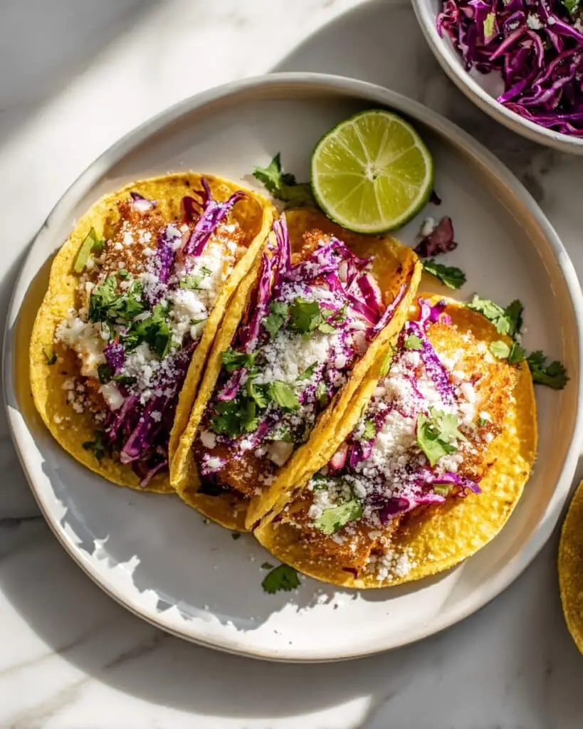 Air Fryer Coconut Shrimp Tacos with Honey-Lime Slaw Recipe