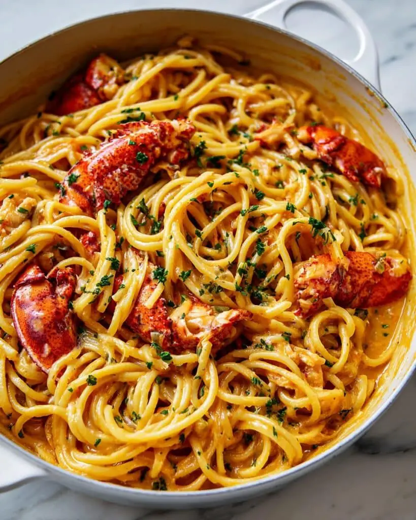 Creamy Garlic Butter Lobster Pasta Recipe