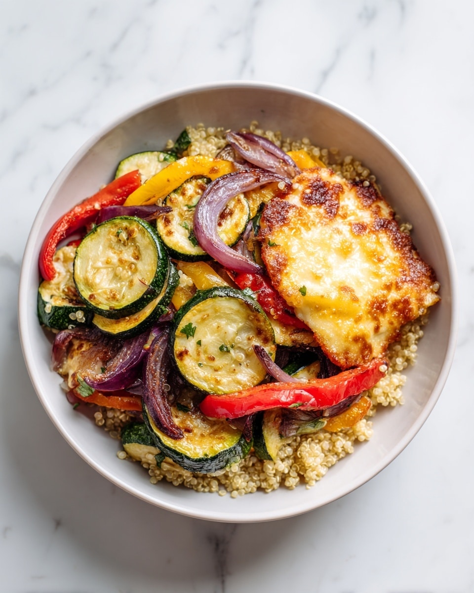 Roasted Vegetable Salad with Quinoa and Halloumi Recipe