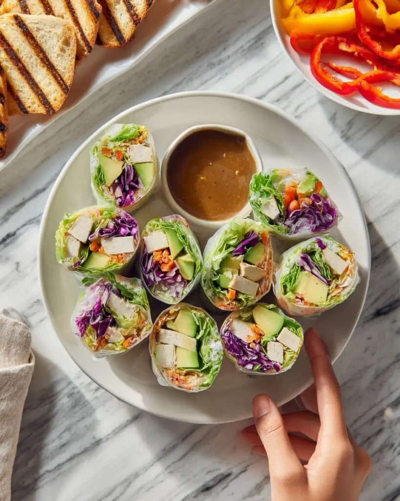 Rainbow Veggie Rice Paper Rolls Recipe