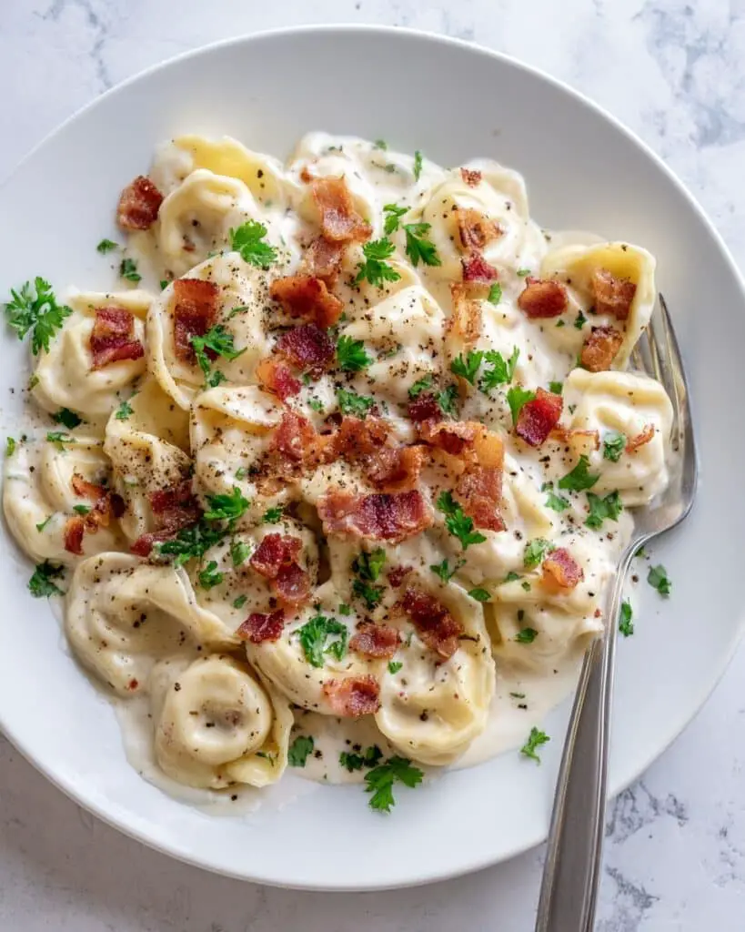 Creamy Tortellini Carbonara Recipe