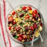 Vegan Couscous Salad with Crispy Tofu and Fresh Herbs Recipe