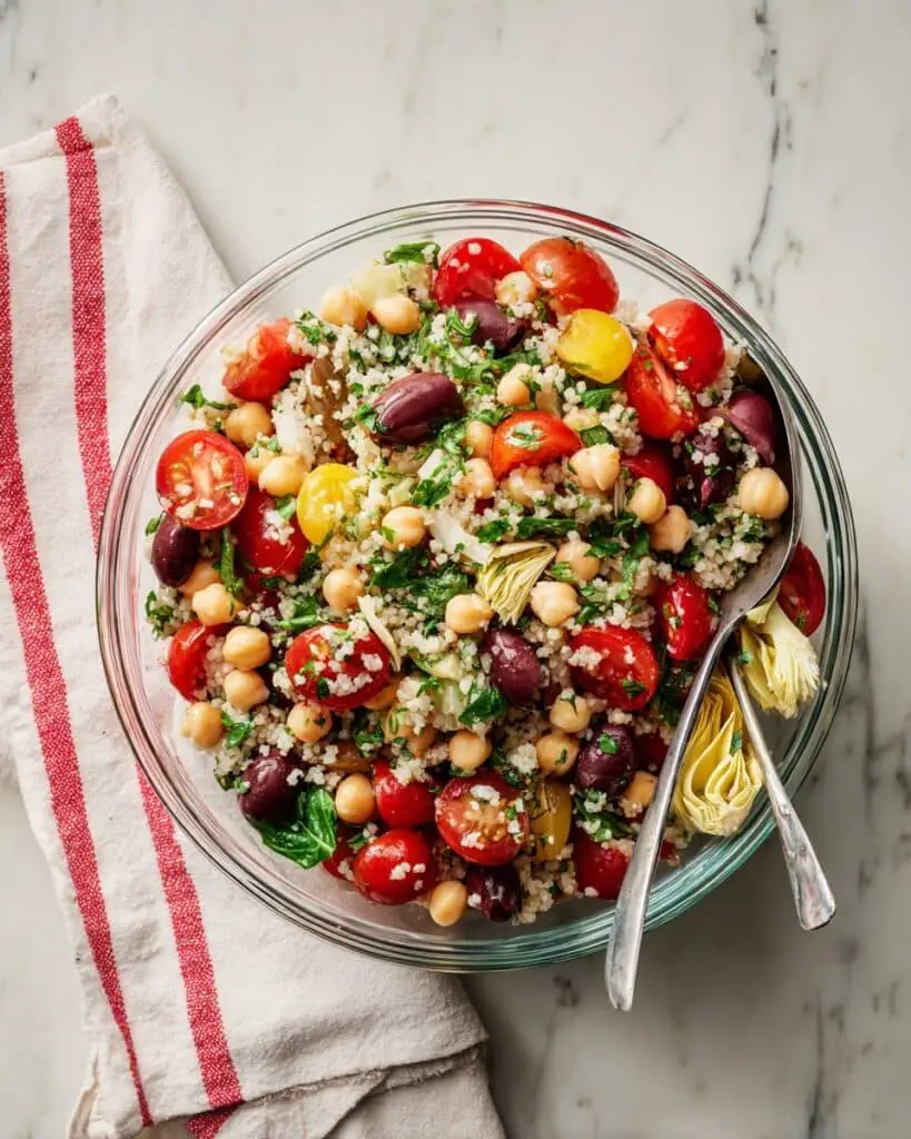 Vegan Couscous Salad with Crispy Tofu and Fresh Herbs Recipe
