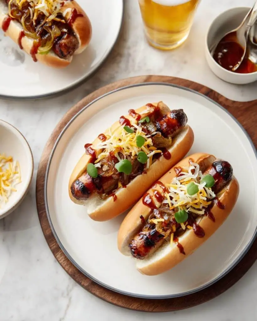 Juicy Grilled Hot Dogs with Classic Toppings Recipe