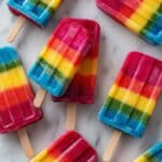 Rainbow Popsicles: Colorful Fruit and Yogurt Frozen Treats for Summer Recipe