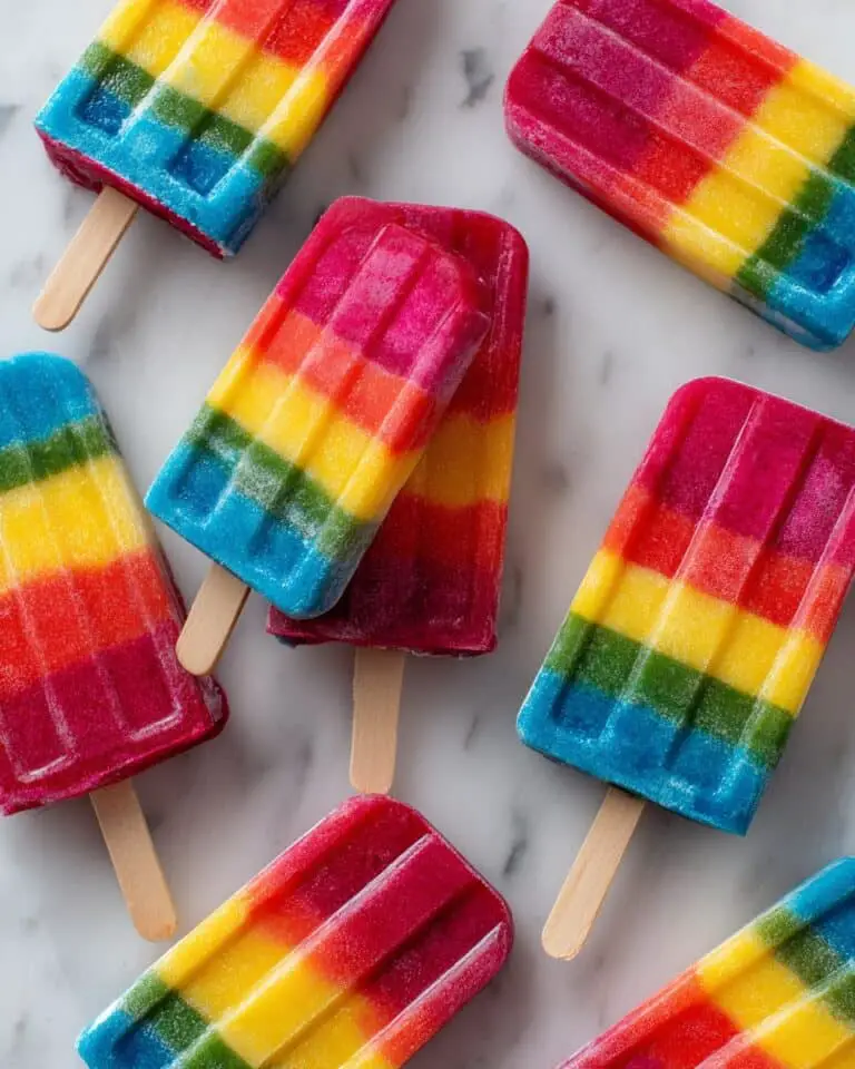 Rainbow Popsicles: Colorful Fruit and Yogurt Frozen Treats for Summer Recipe