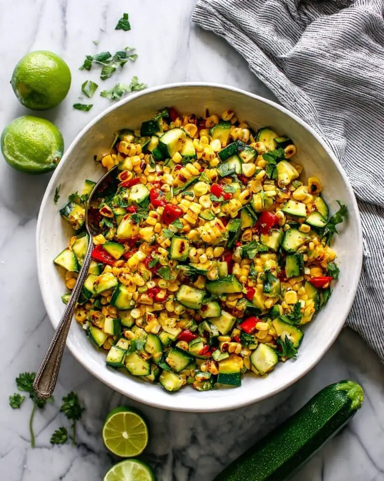 Grilled Zucchini Salad with Corn, Tomatoes, and Feta Recipe