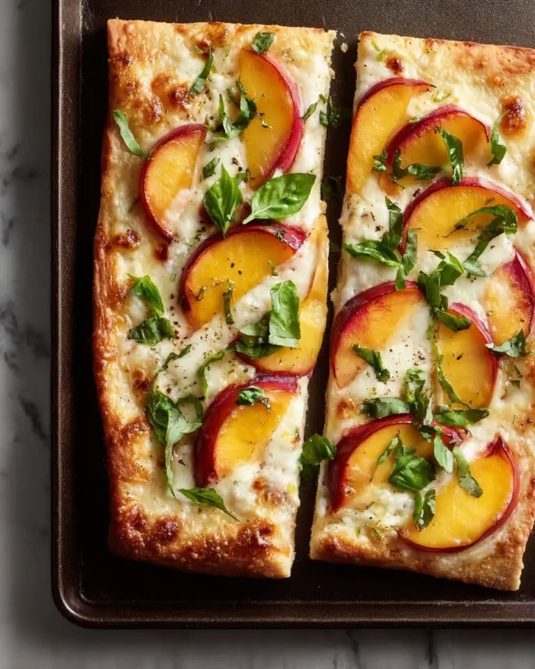 Easy Peach & Basil Naan Bread Pizza Recipe