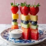 Fruit Kebabs with Creamy Honey-Yogurt Dip Recipe
