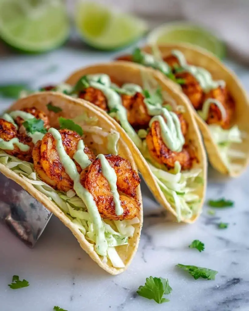 Spicy Shrimp Tacos with Avocado Cream Recipe