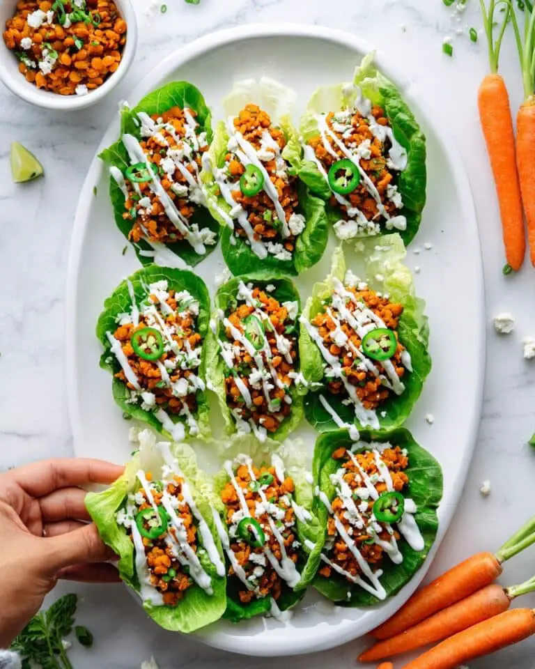 Buffalo Cauliflower Chicken Lettuce Wraps Recipe
