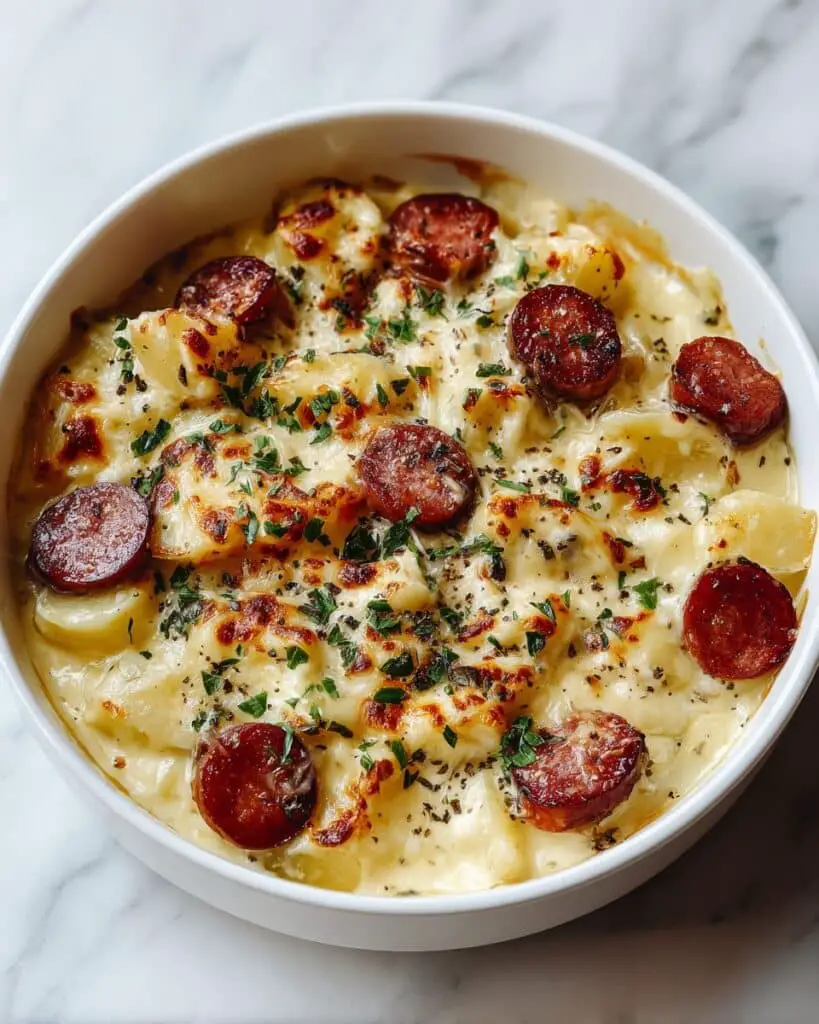 Cheesy Ranch Potatoes and Smoked Sausage Skillet Recipe