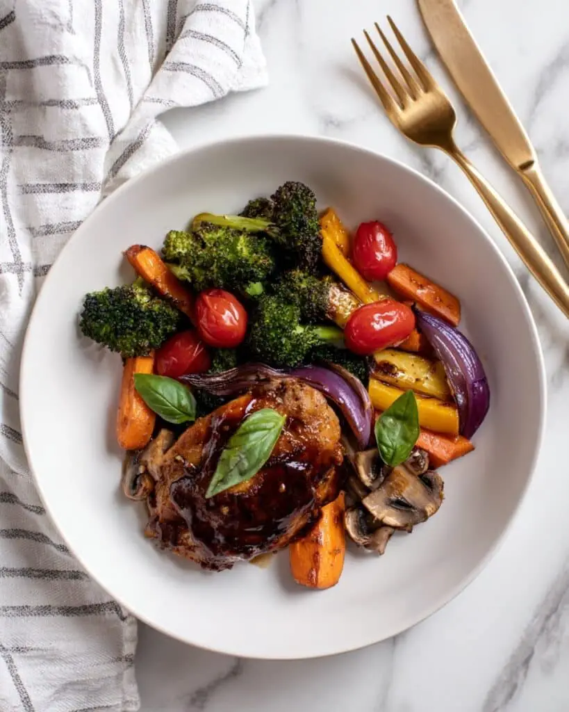 Balsamic Chicken with Roasted Veggies Recipe